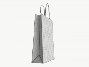 Black paper bag with handles 01 3D Model