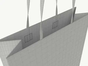 Black paper bag with handles 01 3D Model