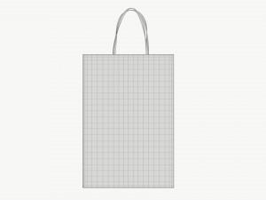 Black paper bag with handles 01 Model 3D