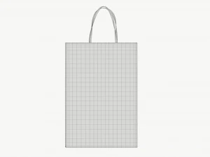 Black paper bag with handles 01 3D Model