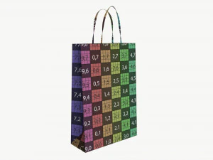 Black paper bag with handles 01 3D Model
