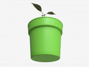 Decorative potted plant 12 3D Model