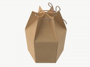 Hexagonal cardboard box with cord Modèle 3D