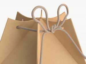 Hexagonal cardboard box with cord Modèle 3D