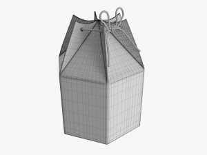 Hexagonal cardboard box with cord Modèle 3D