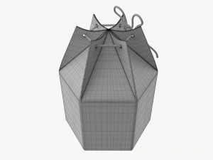 Hexagonal cardboard box with cord Modèle 3D