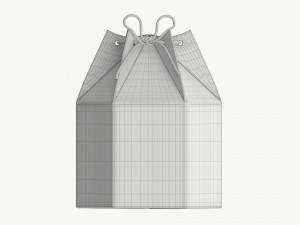 Hexagonal cardboard box with cord Modèle 3D