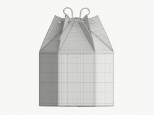 Hexagonal cardboard box with cord 3D Model
