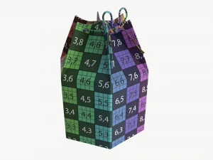 Hexagonal cardboard box with cord 3D Model
