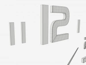 Modern Design Large Wall Clock 04 3D Model