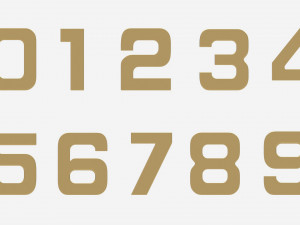 Numbers gold metal plastic Model 3D