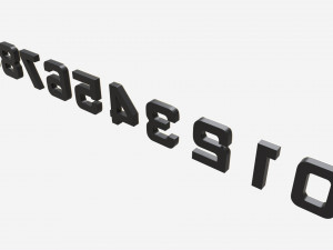 Numbers gold metal plastic Model 3D