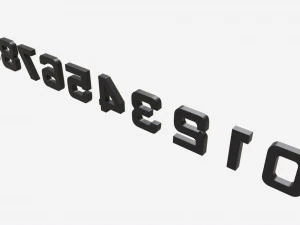 Numbers gold metal plastic 3D Model