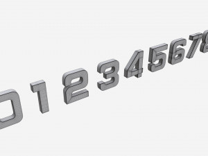 Numbers gold metal plastic Model 3D