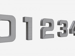 Numbers gold metal plastic Model 3D