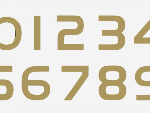 Numbers modern gold metal plastic Model 3D