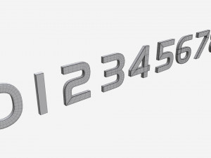 Numbers modern gold metal plastic Model 3D