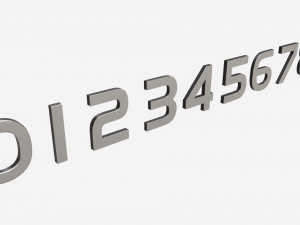 Numbers modern silver metal plastic Modello 3D
