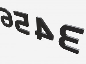Numbers modern silver metal plastic Modello 3D