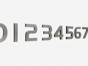 Numbers modern silver metal plastic Modello 3D
