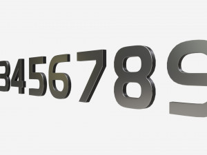 Numbers modern silver metal plastic Modello 3D