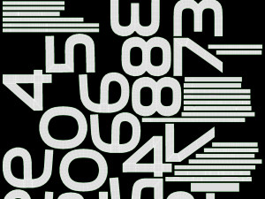 Numbers modern silver metal plastic Modello 3D