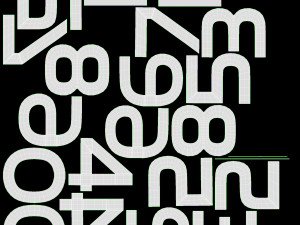 Numbers modern silver metal plastic Modello 3D