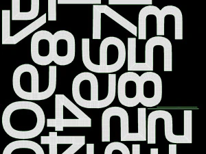 Numbers modern silver metal plastic 3D Model