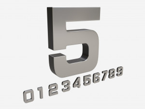Numbers silver metal plastic Modelo 3D
