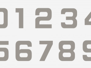 Numbers silver metal plastic 3D Модель