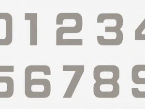 Numbers silver metal plastic 3D Model