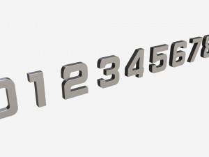 Numbers silver metal plastic 3D Модель