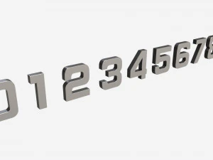 Numbers silver metal plastic 3D Model