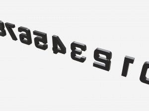 Numbers silver metal plastic 3D Модель