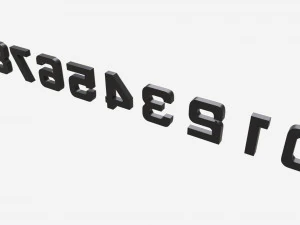 Numbers silver metal plastic 3D Model