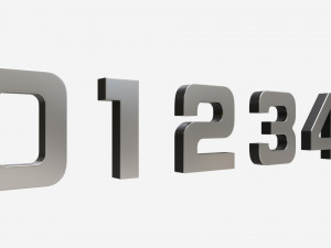 Numbers silver metal plastic 3D Модель