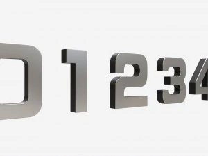 Numbers silver metal plastic 3D Model