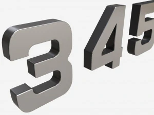 Numbers silver metal plastic 3D Model