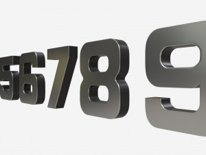 Numbers silver metal plastic 3D Модель