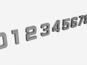 Numbers silver metal plastic 3D Модель