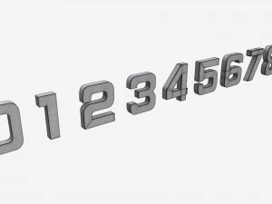 Numbers silver metal plastic 3D Model