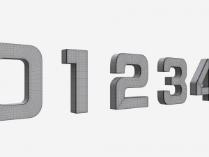 Numbers silver metal plastic 3D Модель