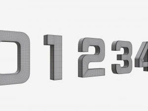 Numbers silver metal plastic 3D Model
