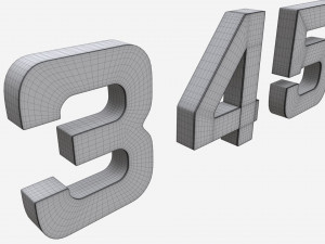 Numbers silver metal plastic 3D Модель