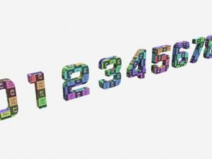 Numbers silver metal plastic 3D Модель