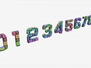 Numbers silver metal plastic 3D Model