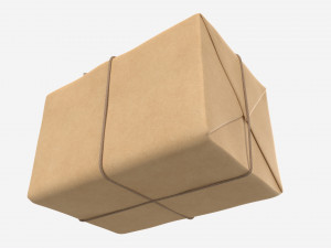 Parcel wrapped in kraft paper Modello 3D