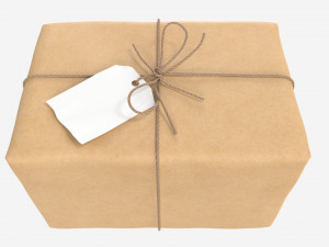 Parcel wrapped in kraft paper Modello 3D