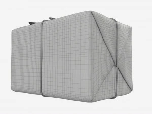 Parcel wrapped in kraft paper 3D Model