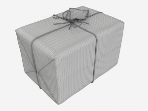 Parcel wrapped in kraft paper Modello 3D